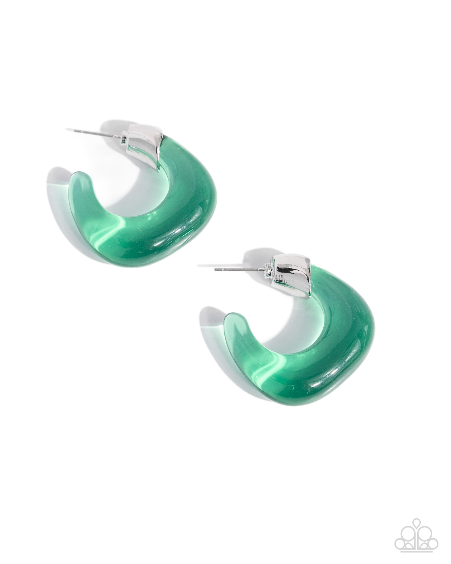 Paparazzi Clear Charm - Green Post Earring  P5HO-GRXX-036XX