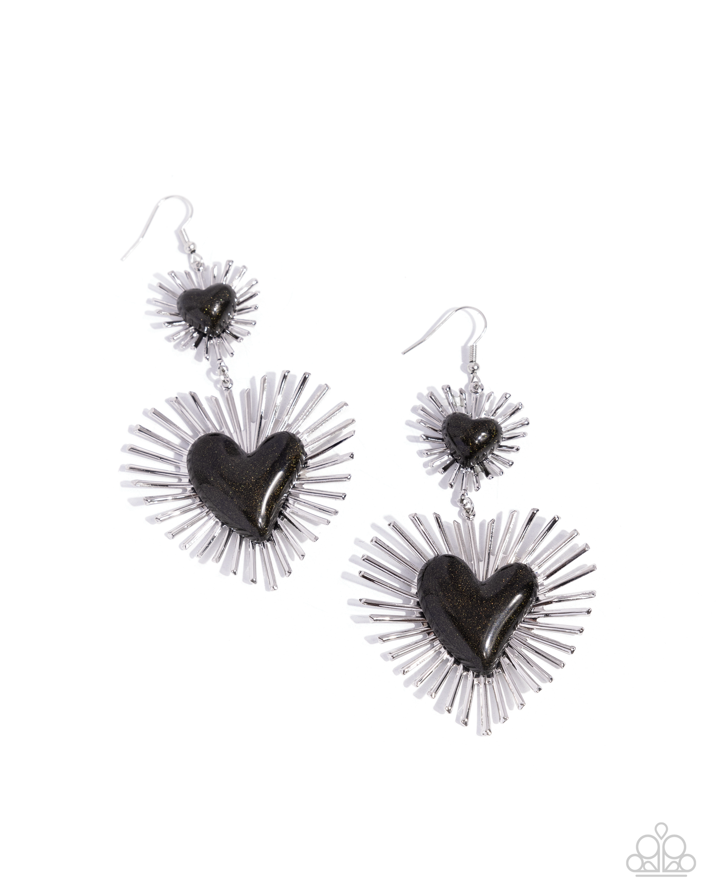 Paparazzi Sunburst Sweethearts - Black Earring   P5SE-BKXX-352XX