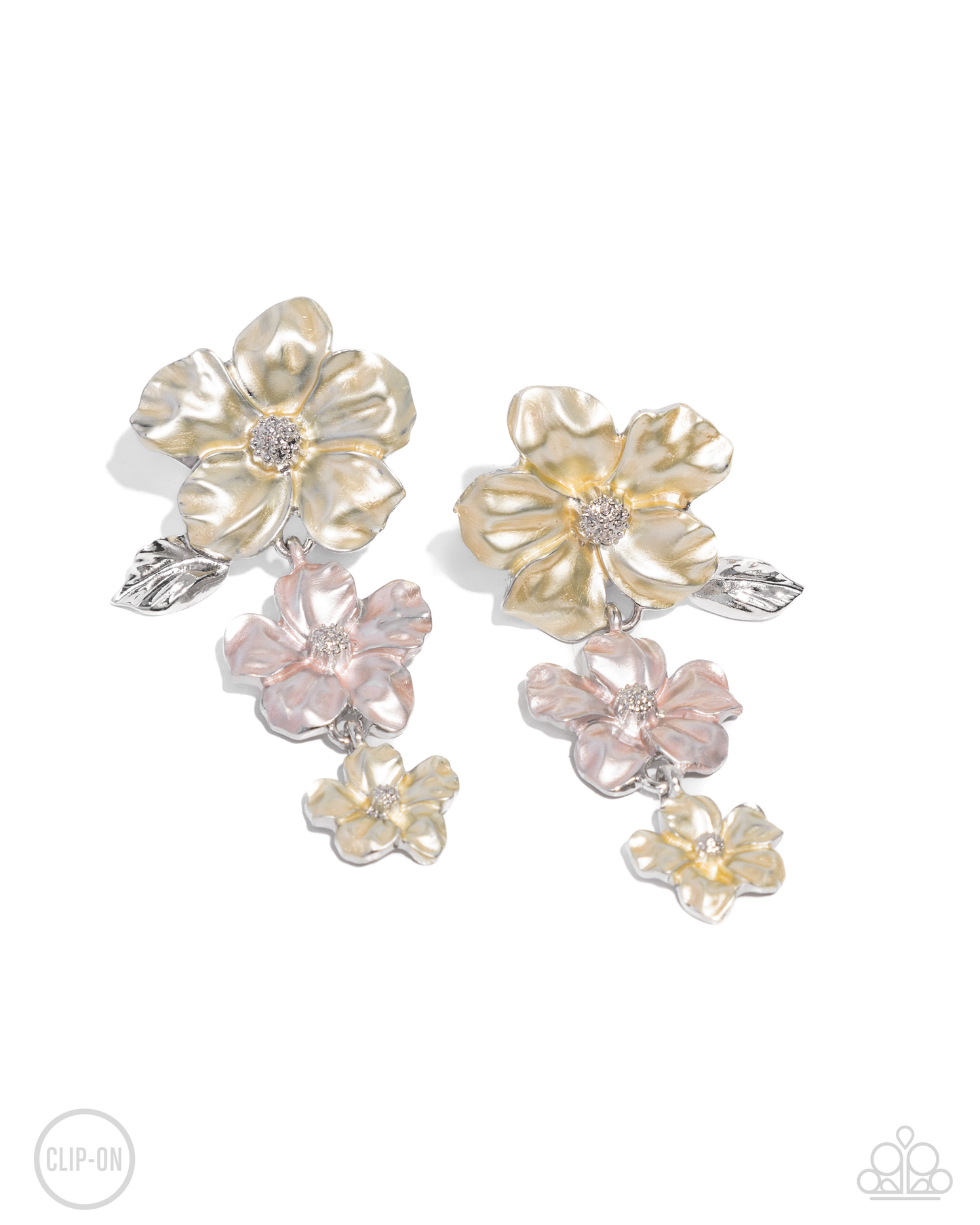 Paparazzi Balanced Bouquet - Yellow Clip On Earring  P5CO-YWXX-003ZS