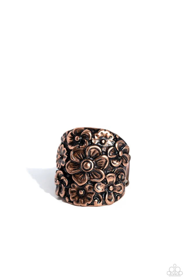 Paparazzi Burnished Bouquet - Copper Ring