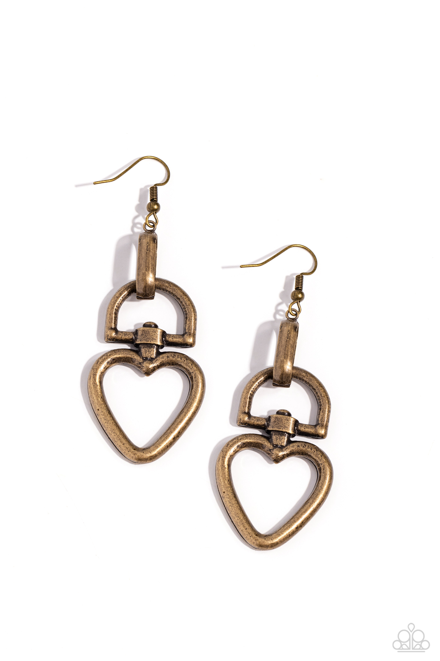 Paparazzi Padlock Your Heart - Brass Earring P5WH-BRXX-163XX