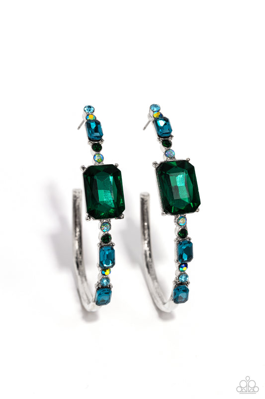 Paparazzi Elite Ensemble - Green Post Earring P5HO-GRXX-029XX