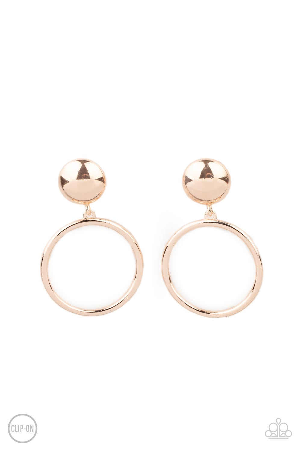 Paparazzi Classic Candescence - Rose Gold Clip On Earring P5CO-GDRS-057XX