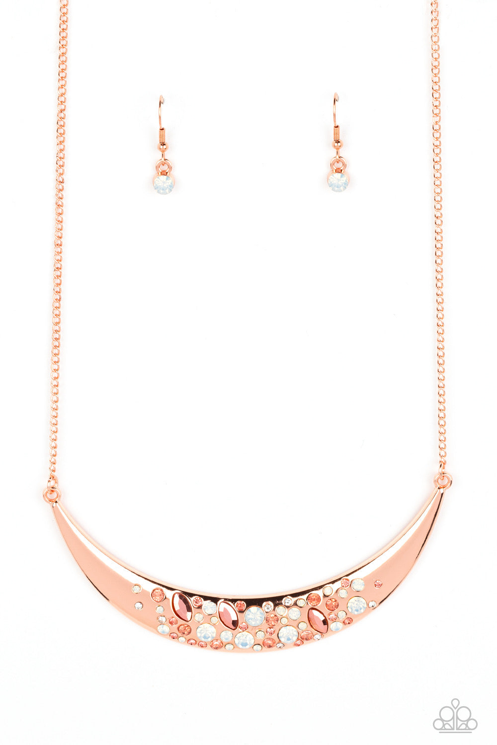 Paparazzi Bejeweled Baroness - Copper Necklace  P2RE-CPSH-196XX