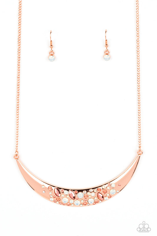 Paparazzi Bejeweled Baroness - Copper Necklace  P2RE-CPSH-196XX