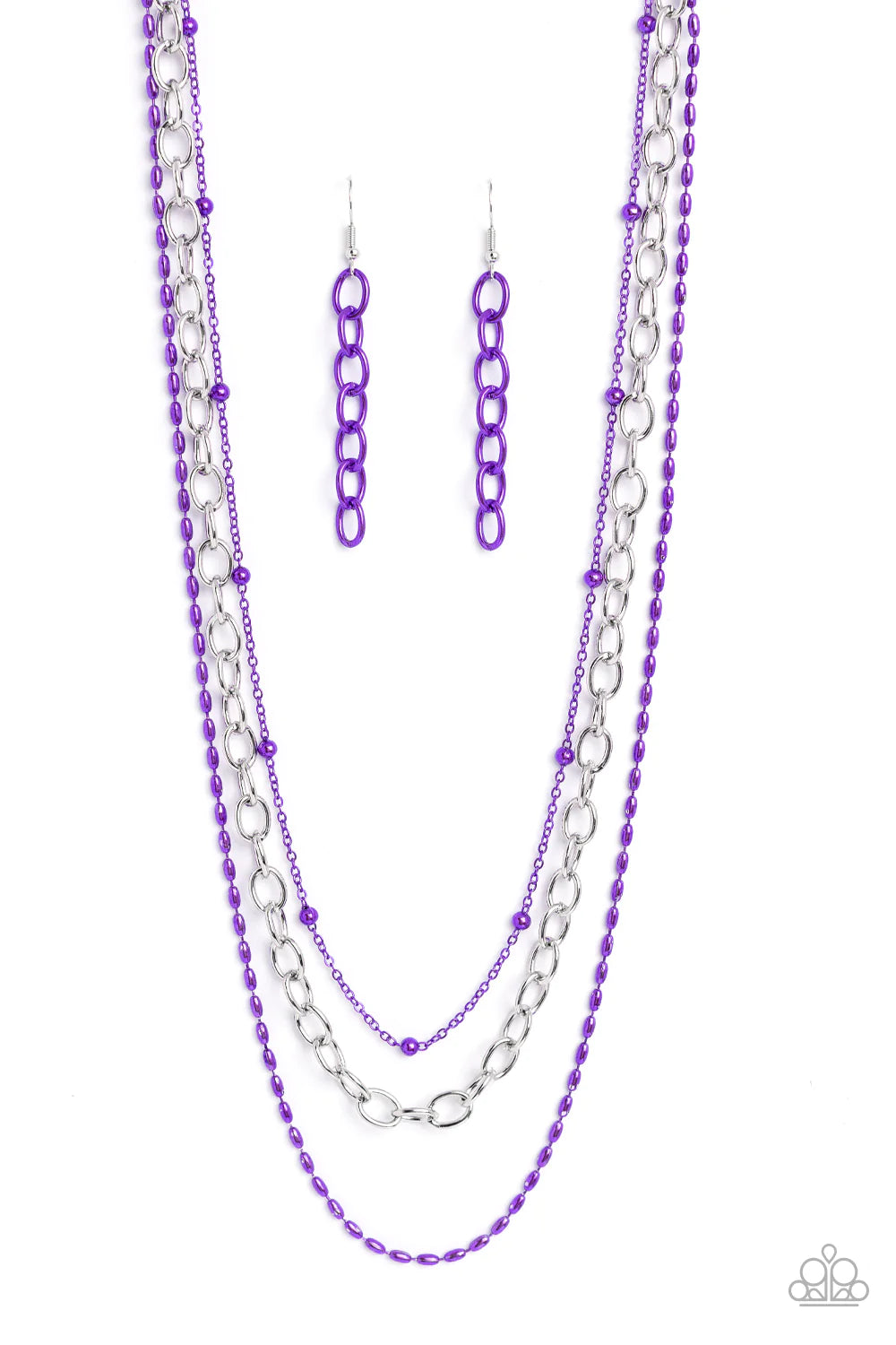 Mardi Gras Mayhem - Purple Necklace - Paparazzi Accessories