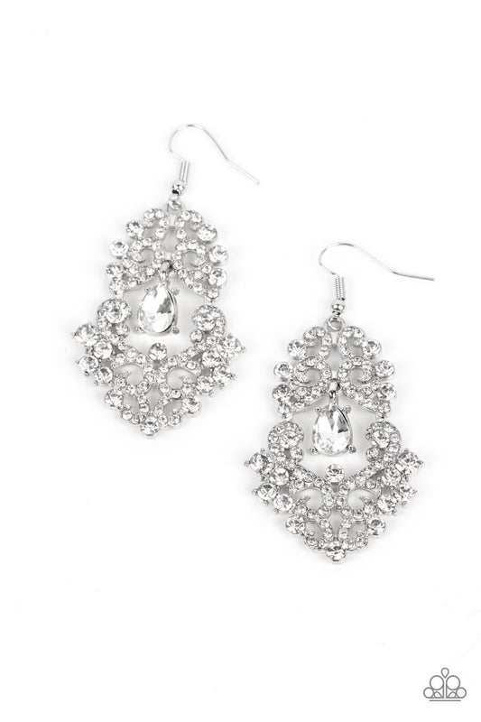 Paparazzi Sociable Sparkle - White Earring P5RE-WTXX-573XX