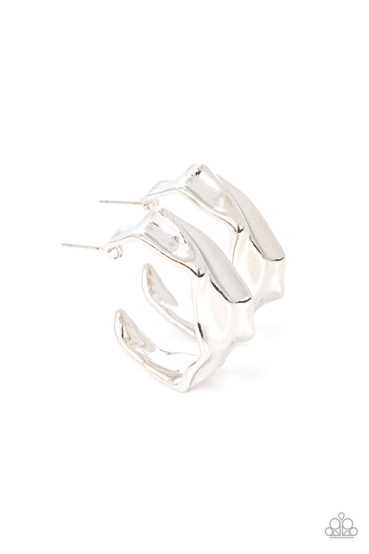 Paparazzi Cutting Edge Couture - Silver Post Earring P5HO-SVXX-308XX