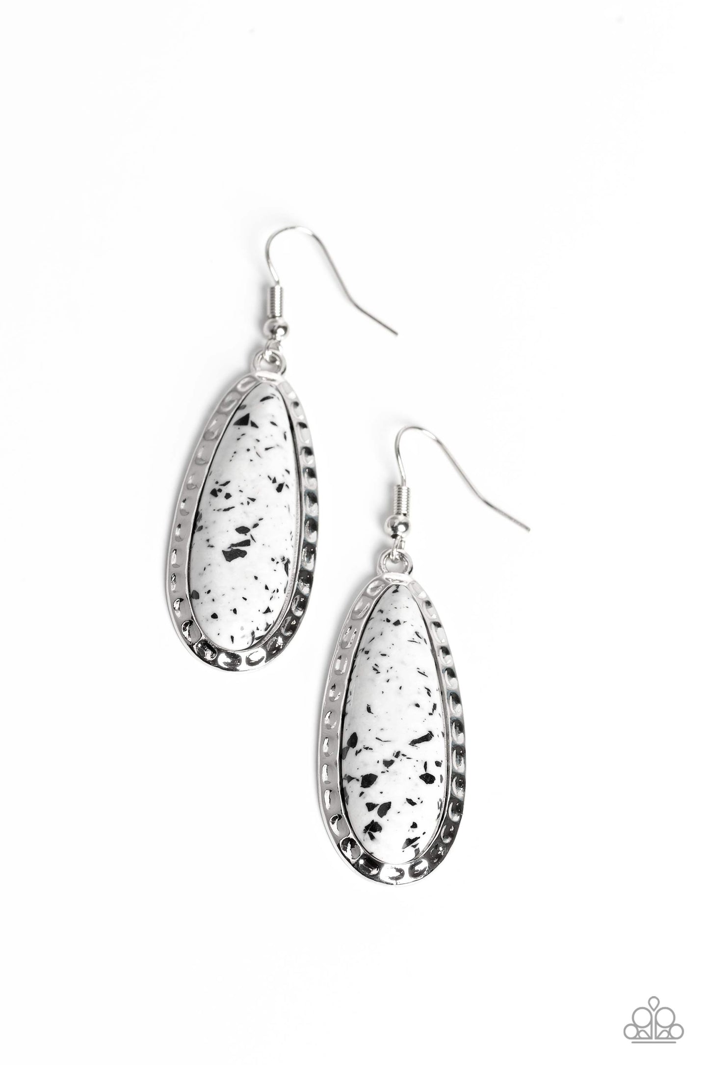 Paparazzi TEARDROP-Dead Dynasty - White Earring  P5SE-WTXX-220XX