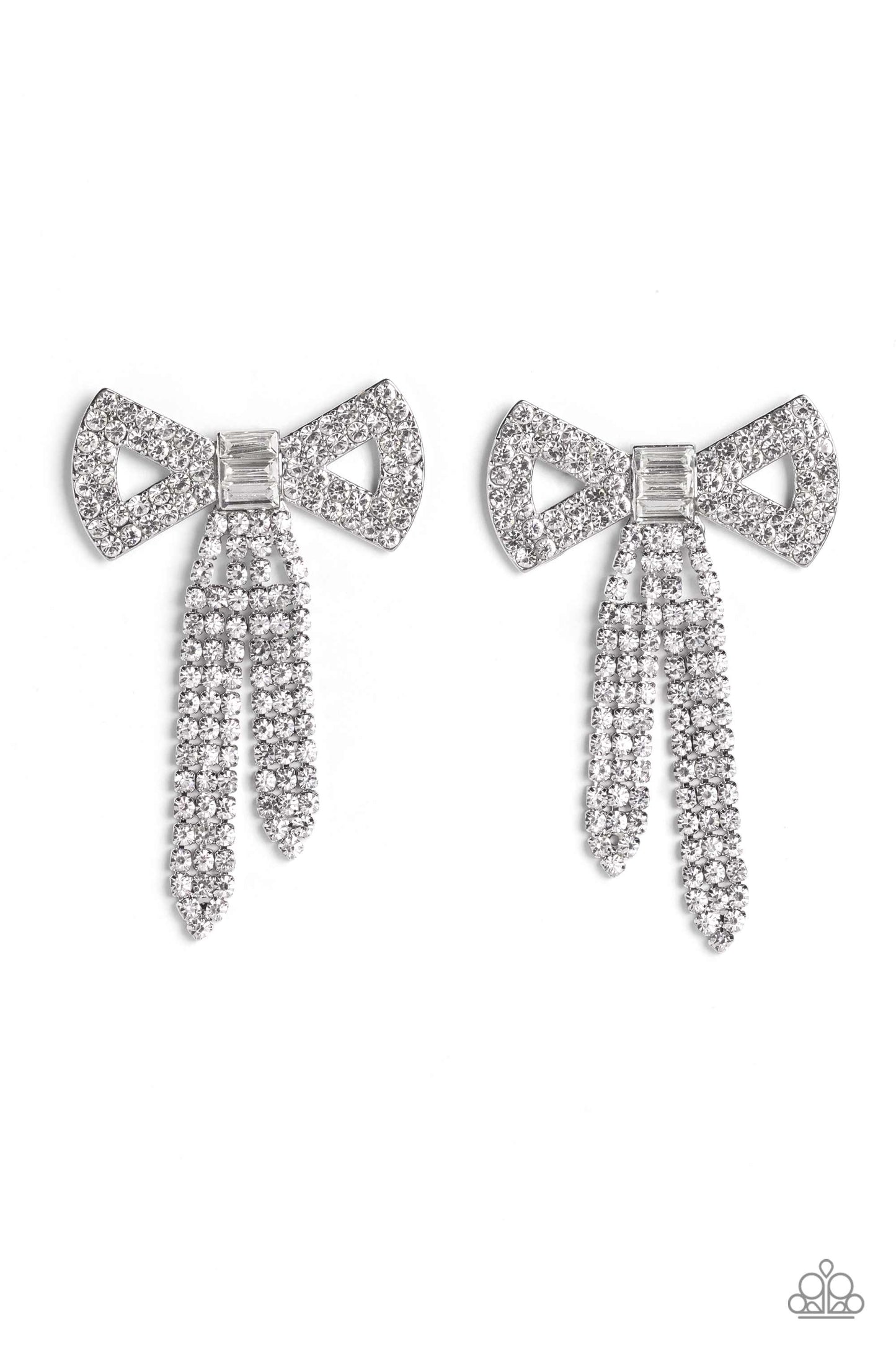 Paparazzi Just BOW With It- white post earring