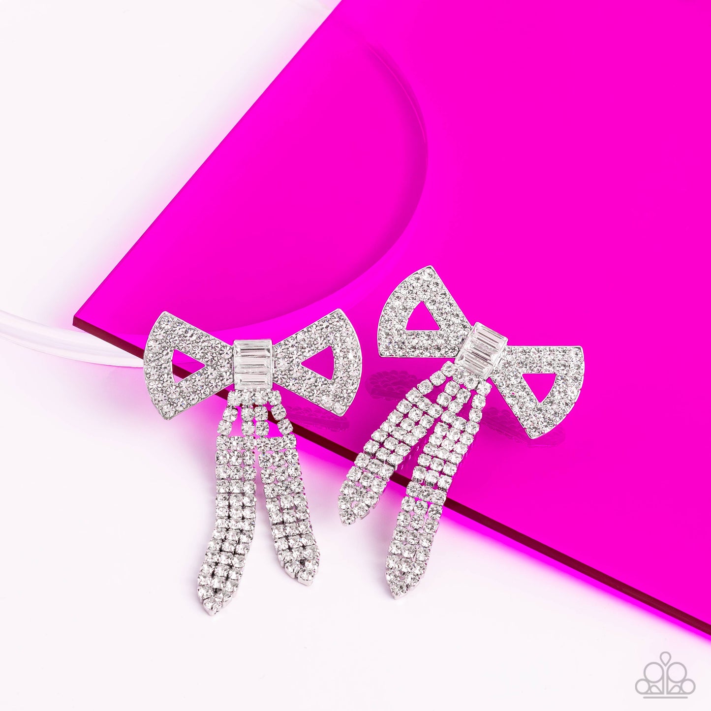 Paparazzi Just BOW With It- white post earring