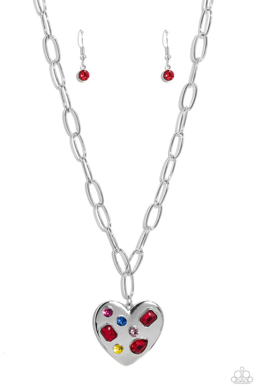 Paparazzi Necklace ~ Online Dating - Red