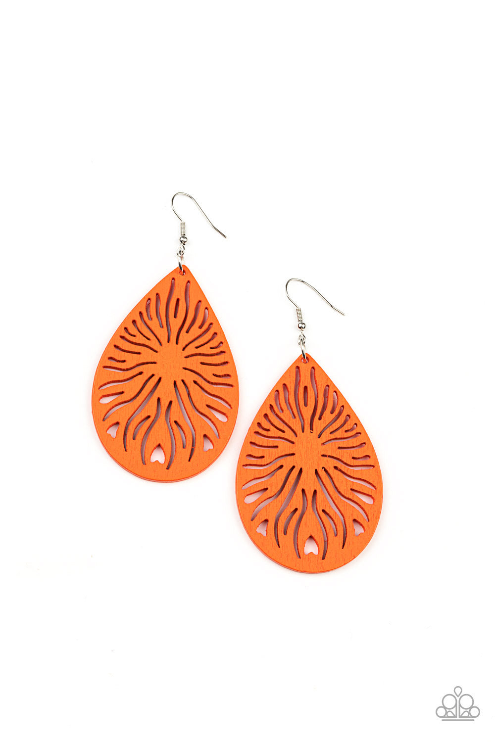 Paparazzi Sunny Incantations - Orange Wood Earring P5SE-OGXX-169XX