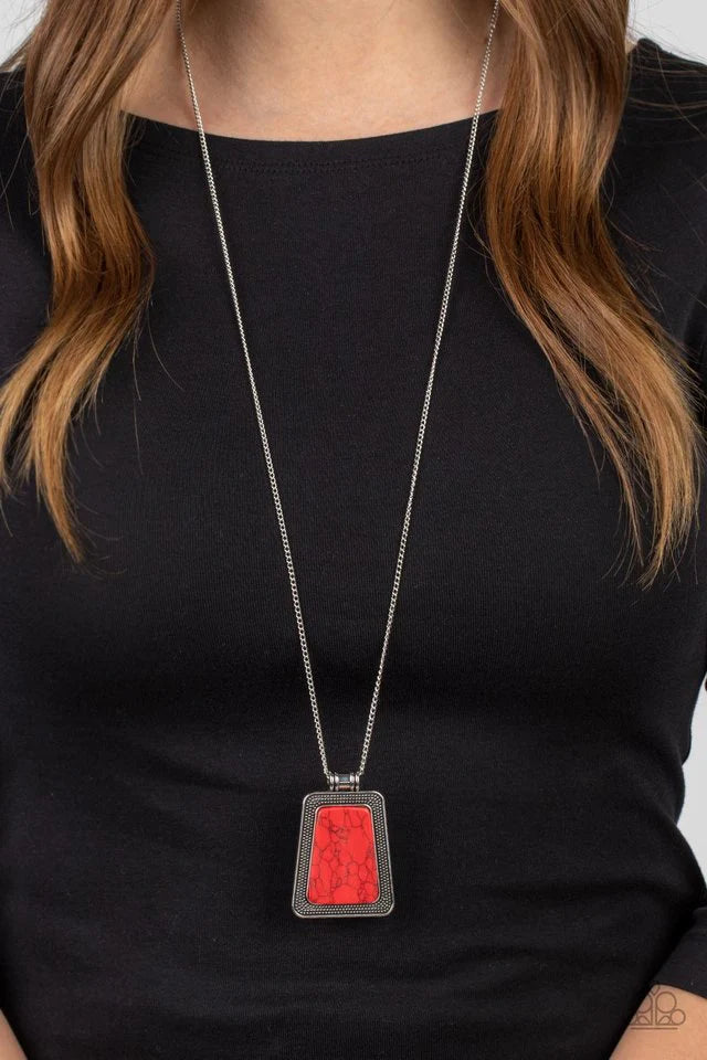 Paparazzi Private Plateau-Red Necklace