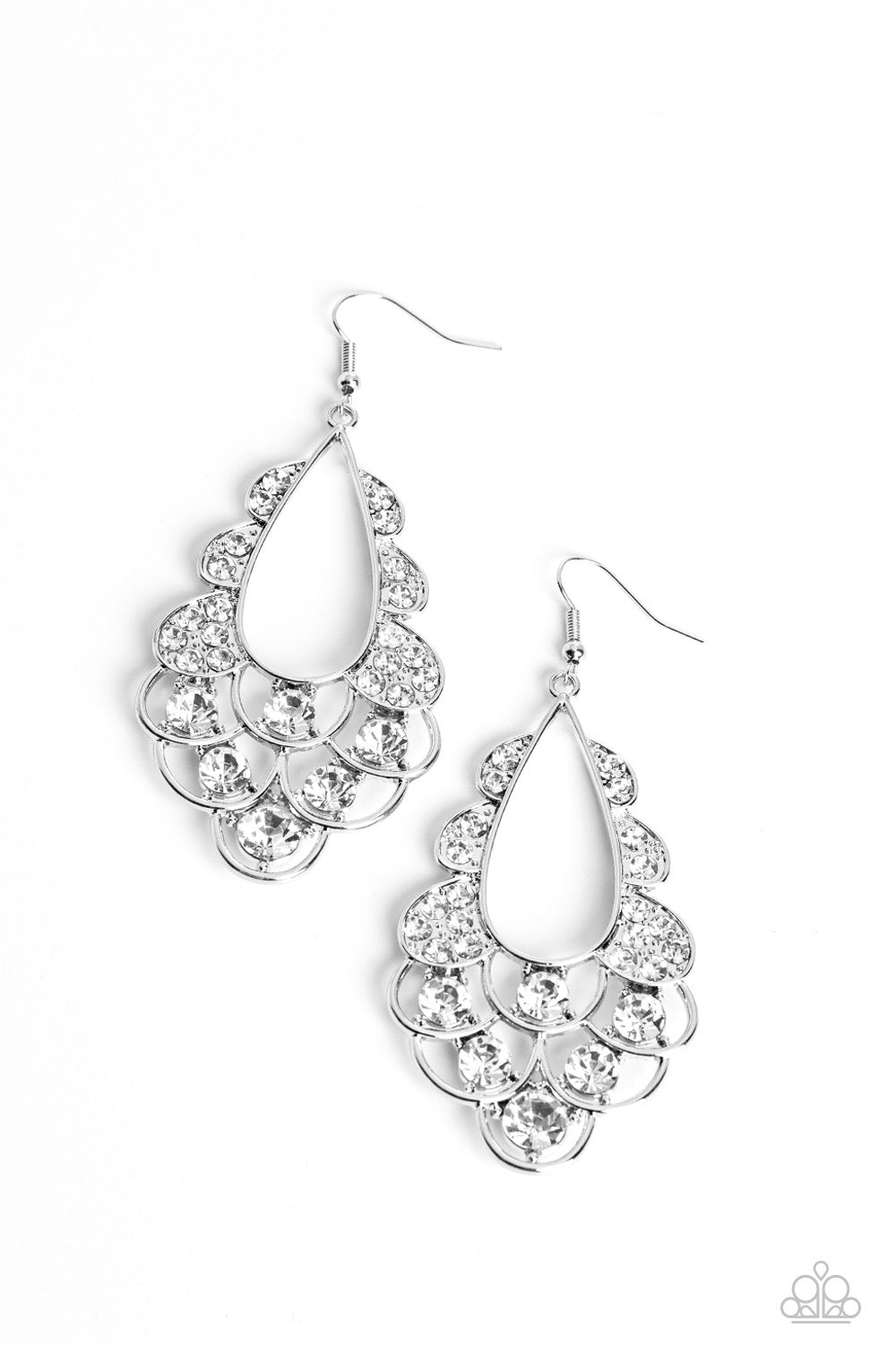 Paparazzi Majestic Masquerade - White Earring P5RE-WTXX-605XX