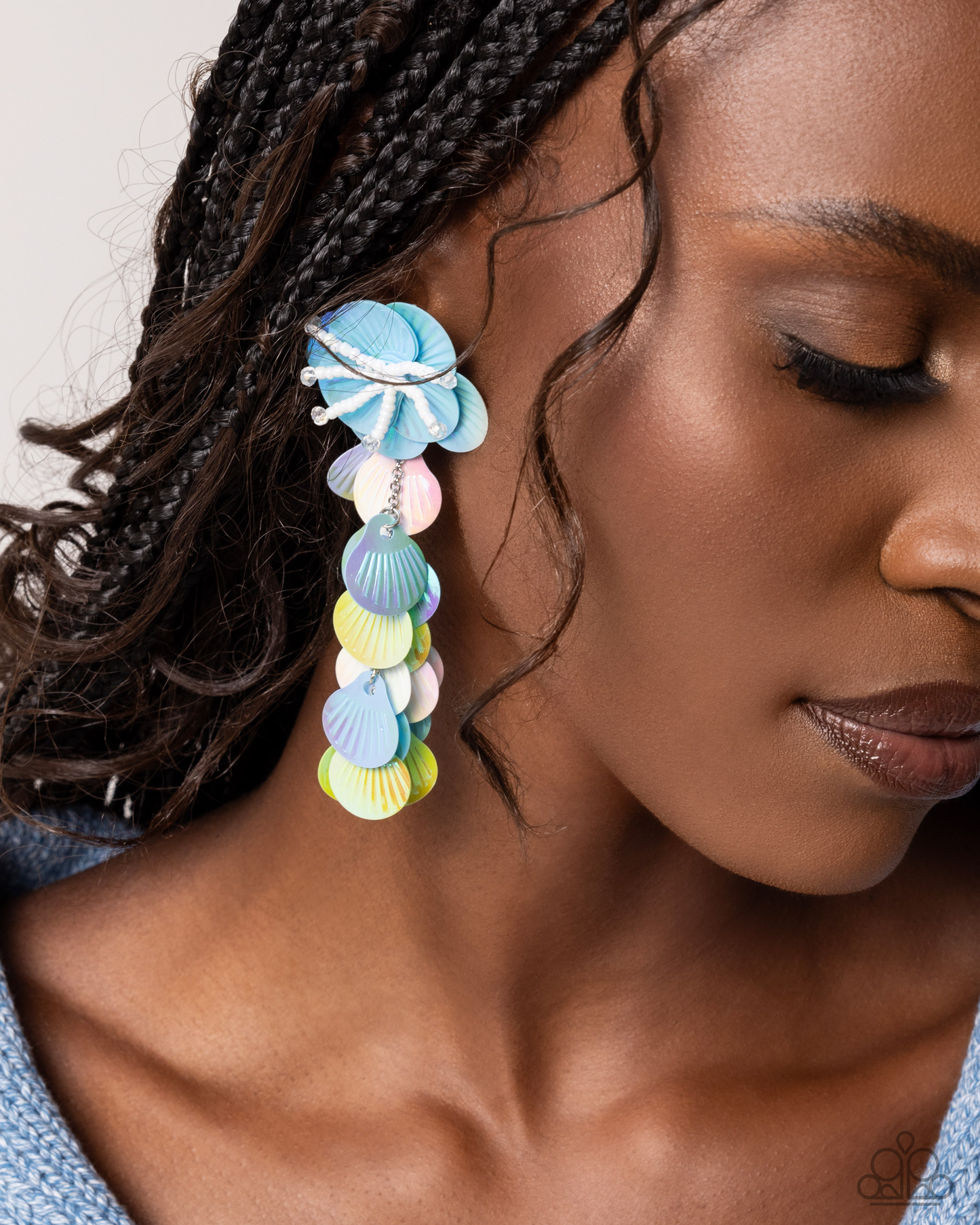 Paparazzi Under the Waves - Blue Post Earring  P5PO-BLXX-186XX