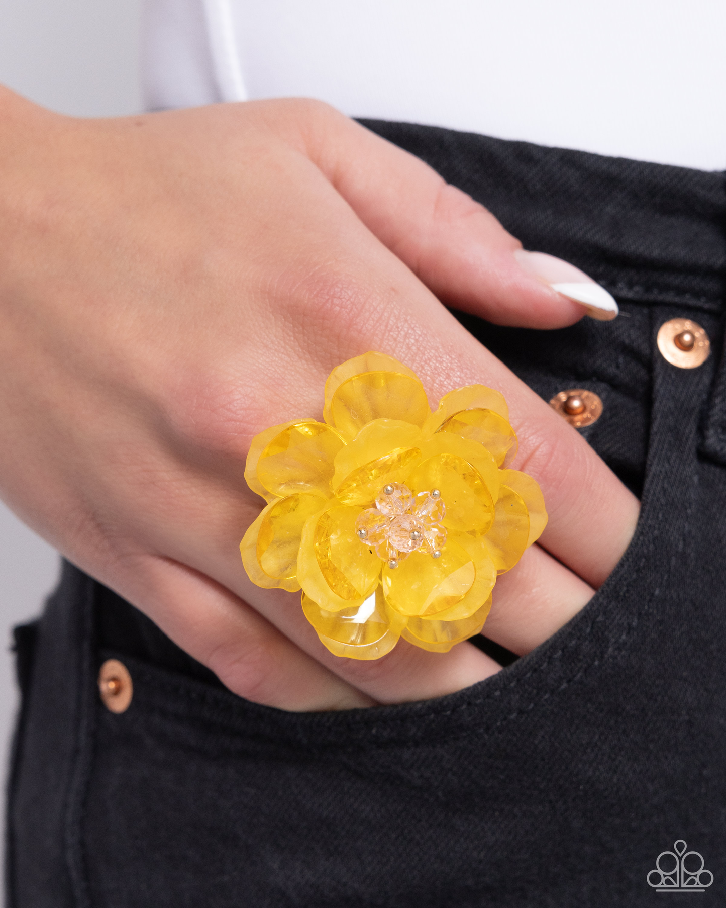 Paparazzi Petal Privilege - Yellow Ring  P4ST-YWXX-007XX