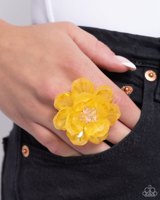 Paparazzi Petal Privilege - Yellow Ring  P4ST-YWXX-007XX