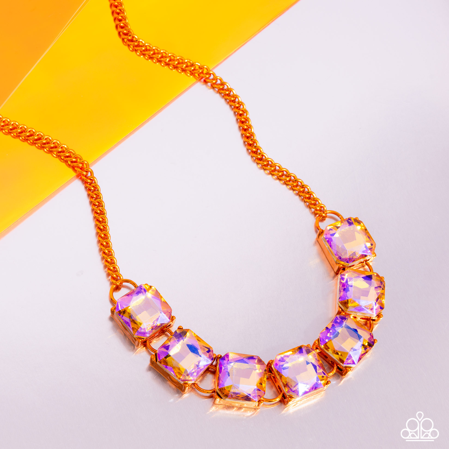 Paparazzi I SQUARE to Secrecy - Orange Necklace P2ST-OGXX-127XX