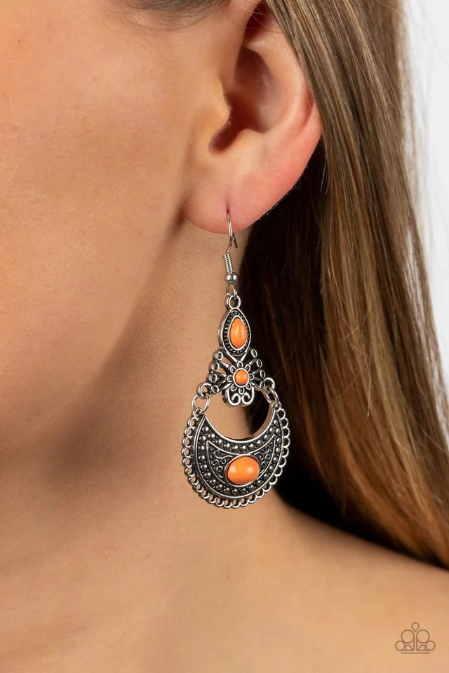 Paparazzi Sahara Samba - Orange Earring