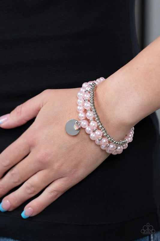 Paparazzi Bracelet ~ Pearly Professional - Pink