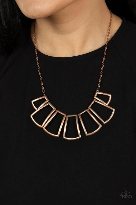 Paparazzi Full-Fledged Framed - Copper Necklace