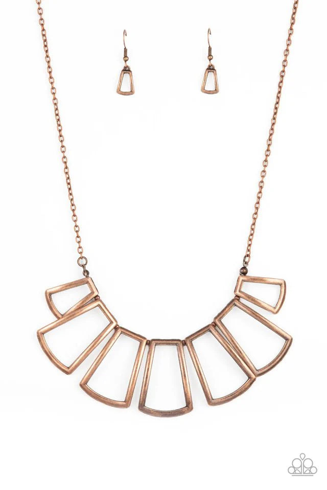 Paparazzi Full-Fledged Framed - Copper Necklace