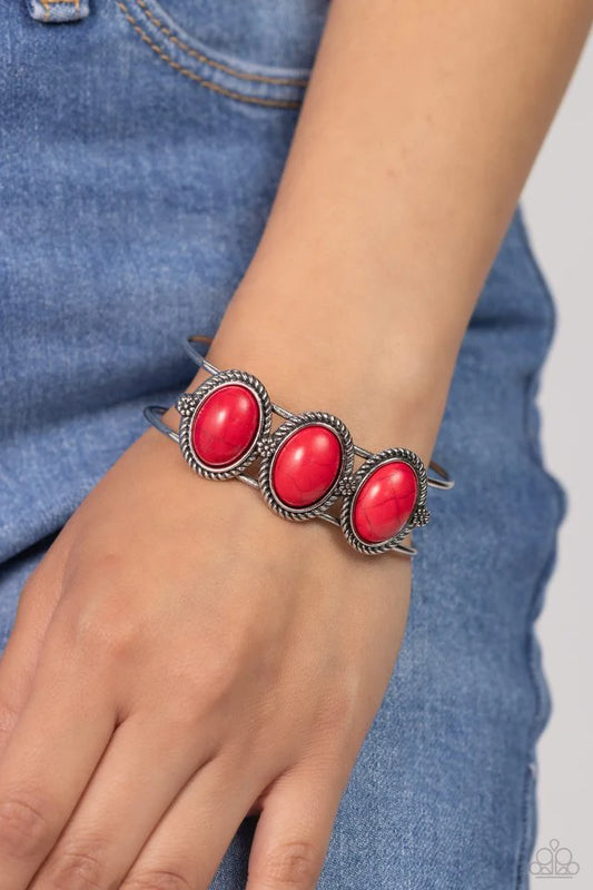 Paparazzi Badlands Backdrop - Red Bracelet