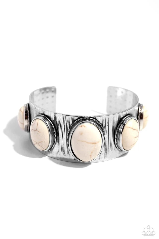 Paparazzi Earthy Echo - White Bracelet