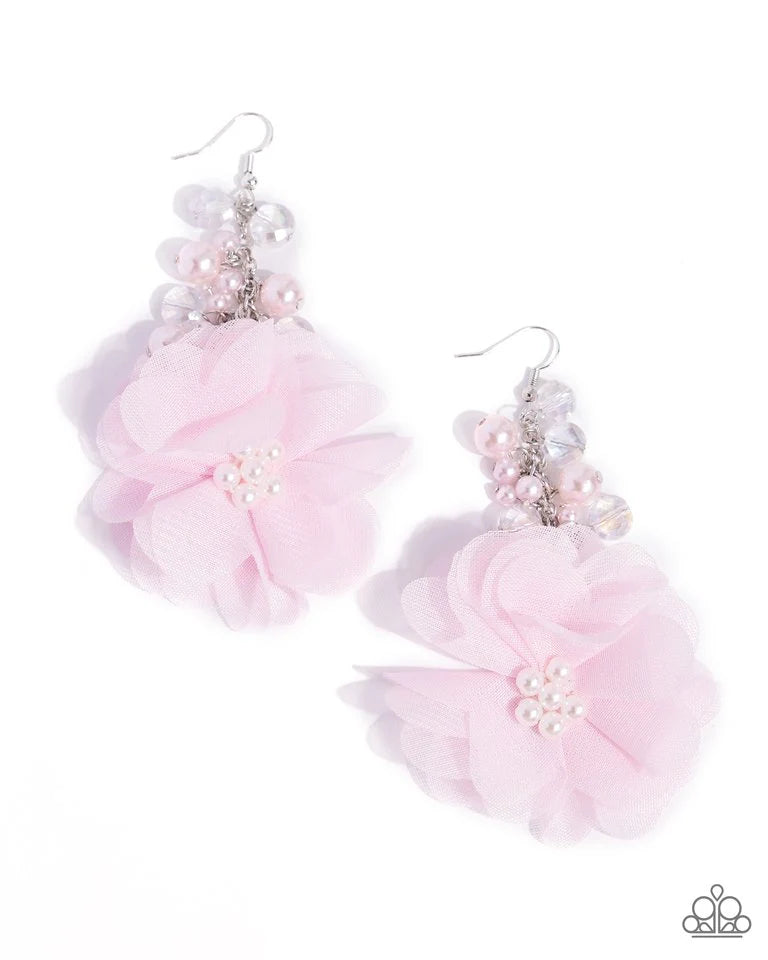 Paparazzi Fashionable Flower Girl - Pink Earring