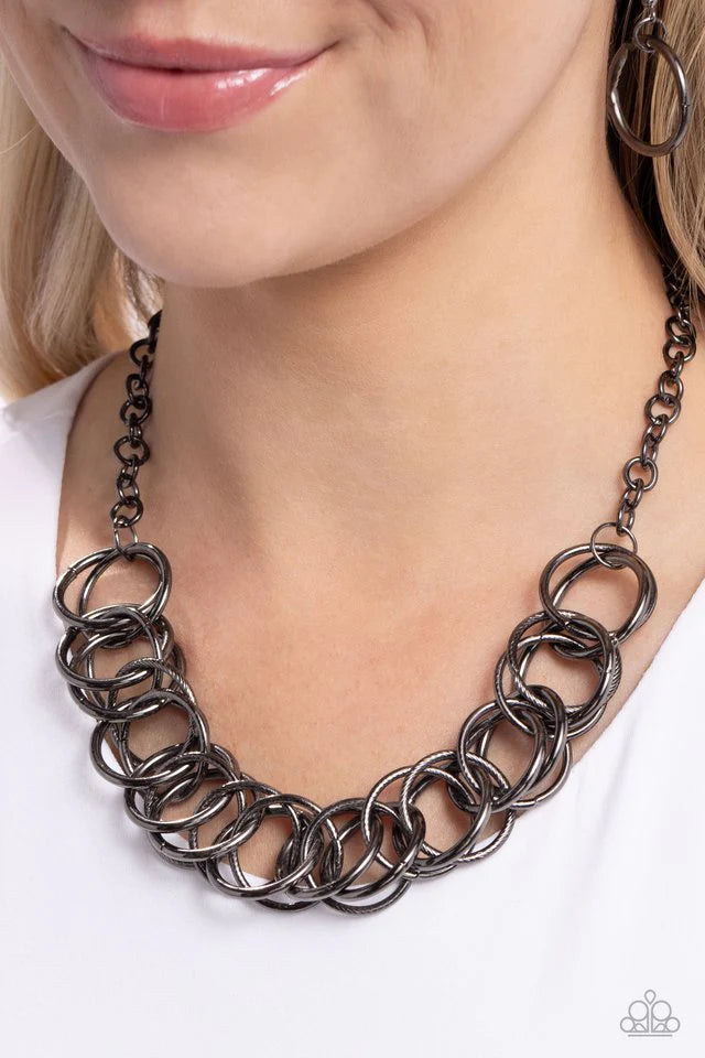 Paparazzi Heavy Metal Hero - Black Necklace