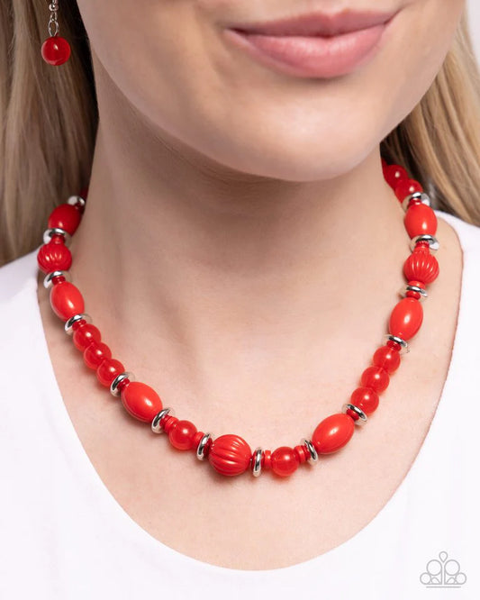 Paparazzi Confidence Cache - Red Necklace