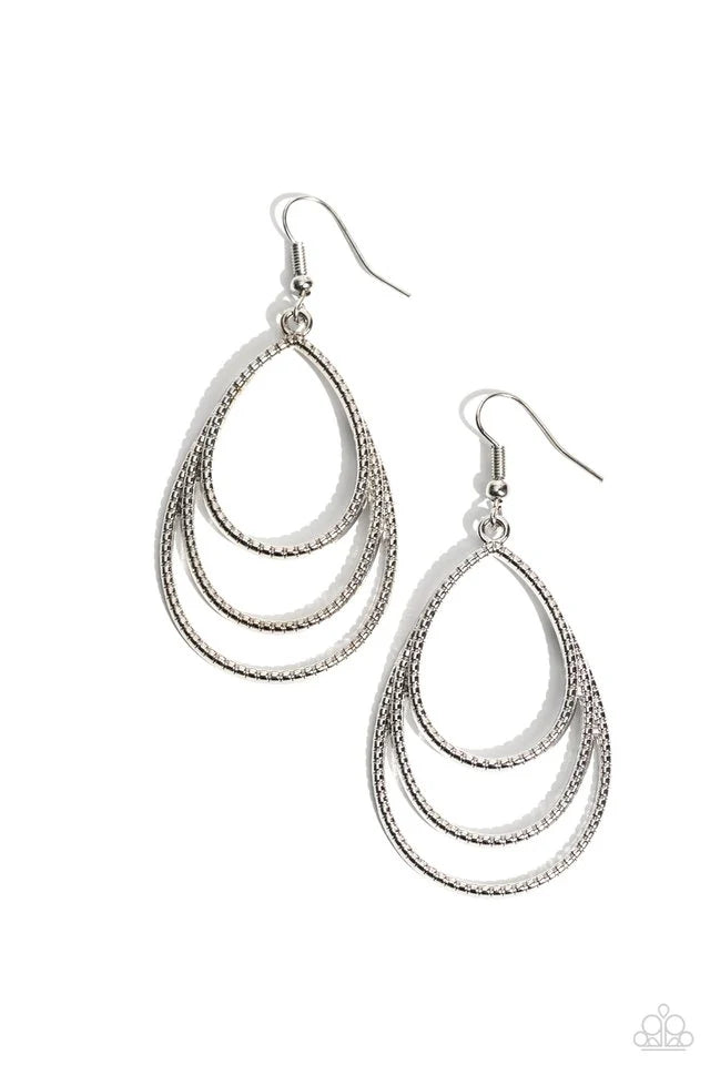 Paparazzi Trendy TIER-Drops - Silver Earring