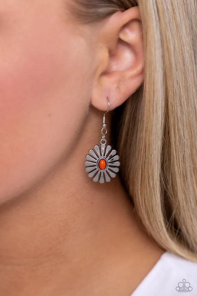 Paparazzi Delectably Daisy - Orange Earring