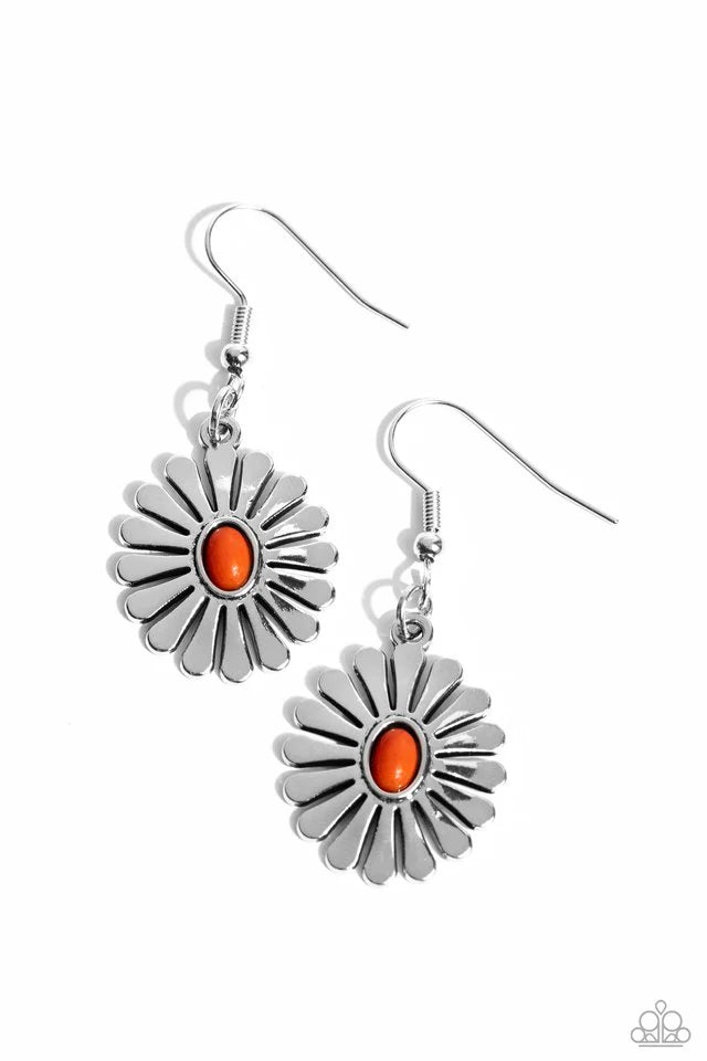 Paparazzi Delectably Daisy - Orange Earring