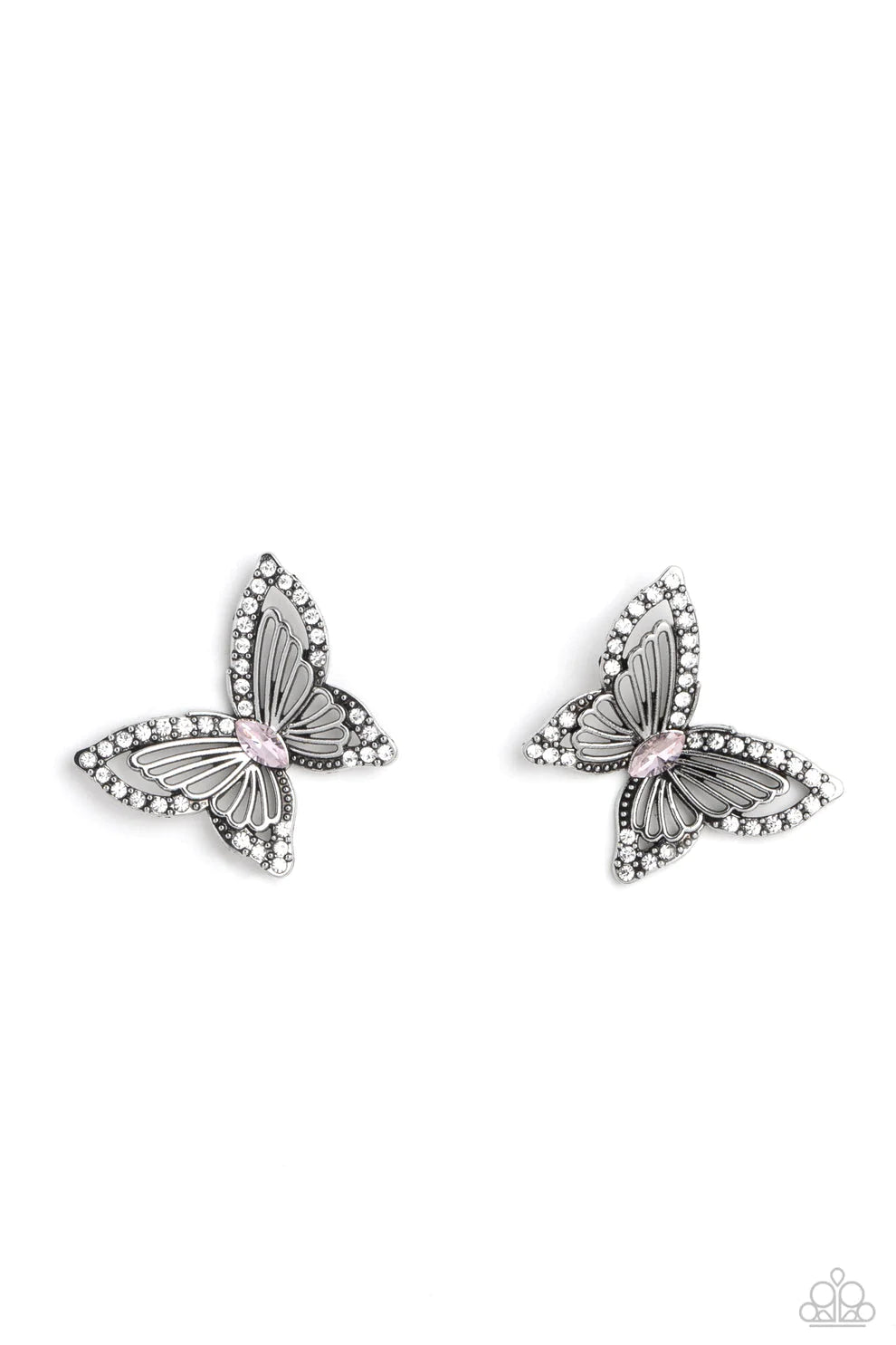 Paparazzi Earring ~ Wispy Wings - Pink