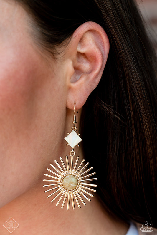 Paparazzi Seize the Sunburst - Gold Earring Item #P5ST-GDXX-037PD