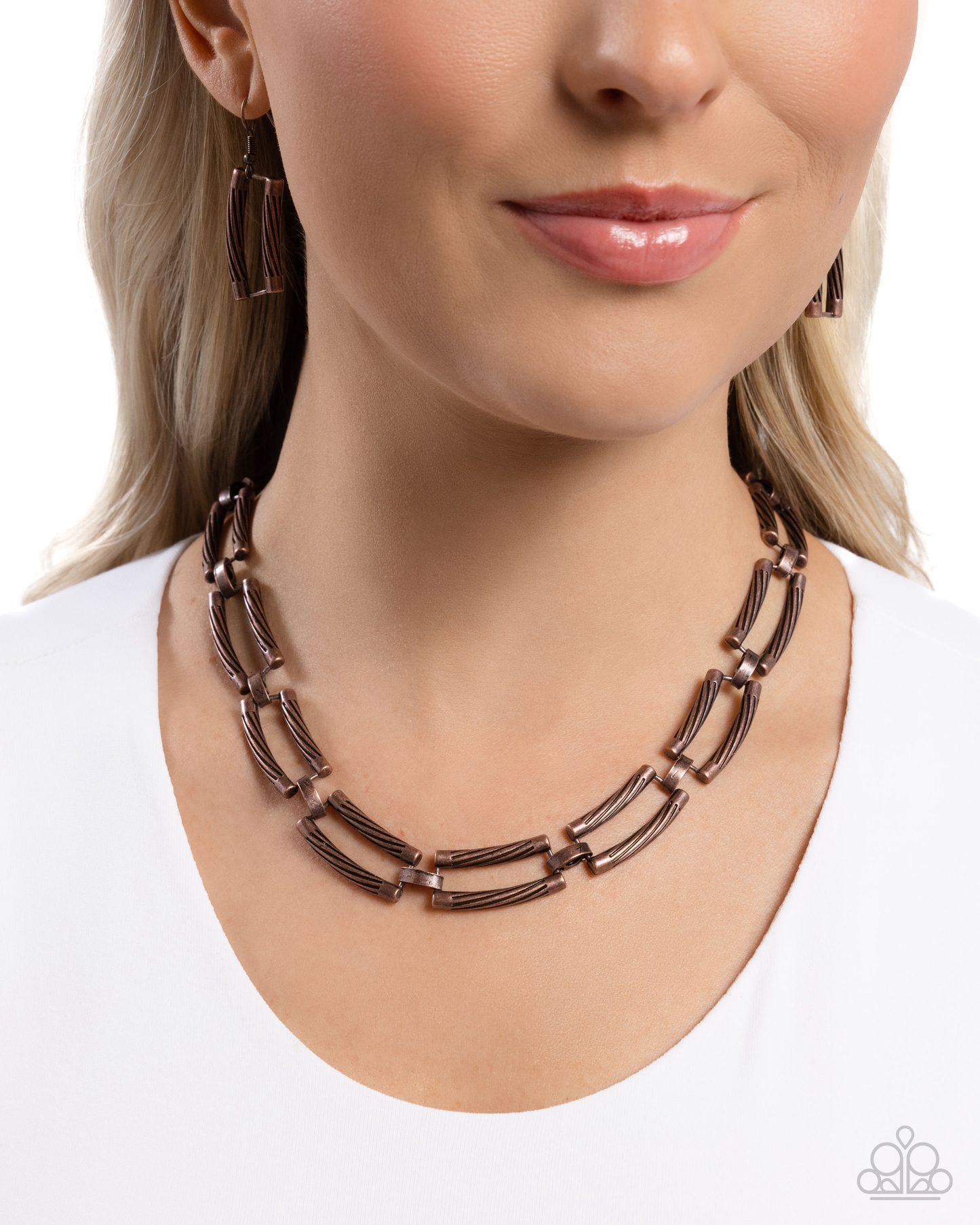 Paparazzi Technical Texture - Copper  Necklace P2BA-CPXX-066XX