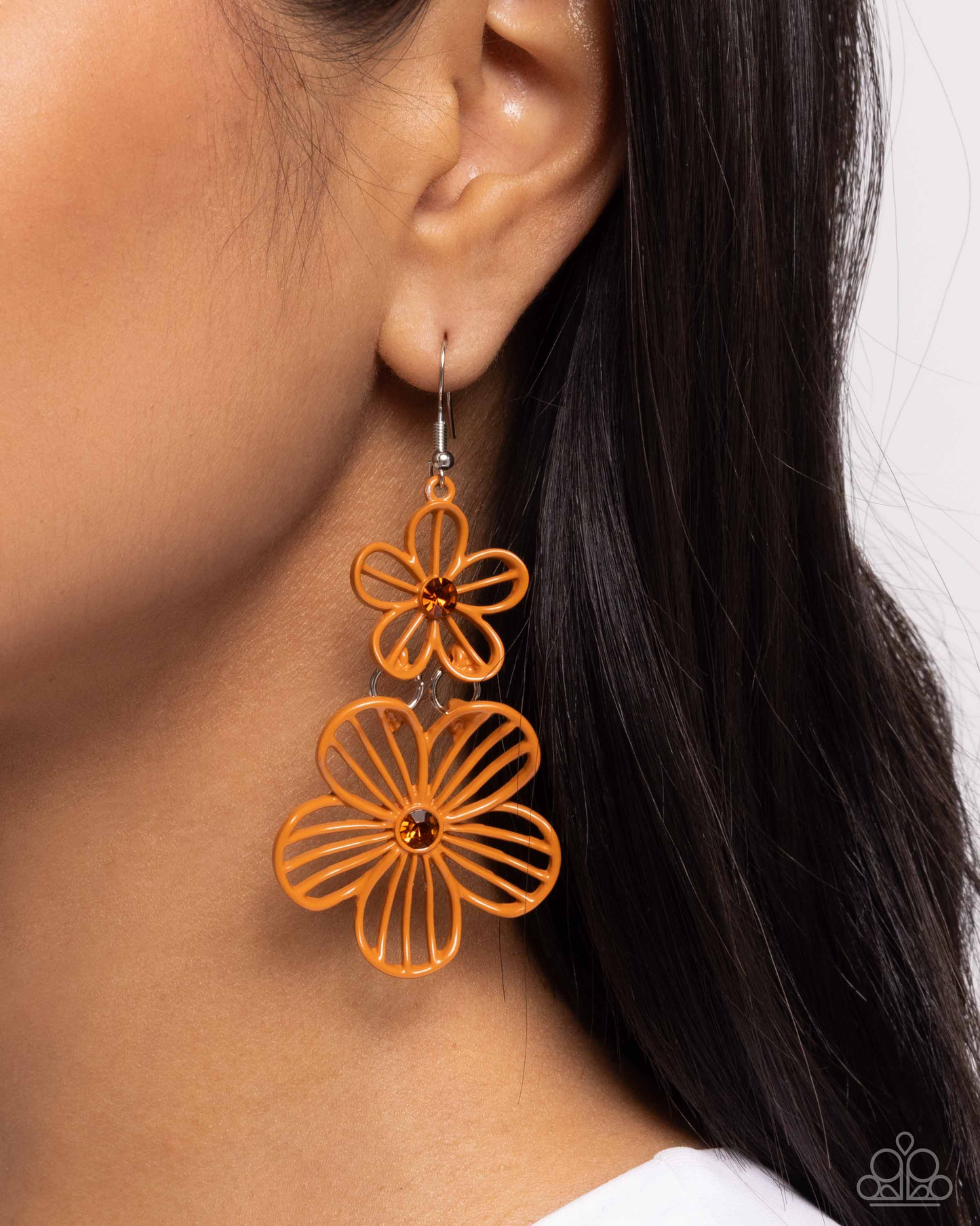 Paparazzi Textured Tiers - Orange  Earring P5WH-OGXX-185XX