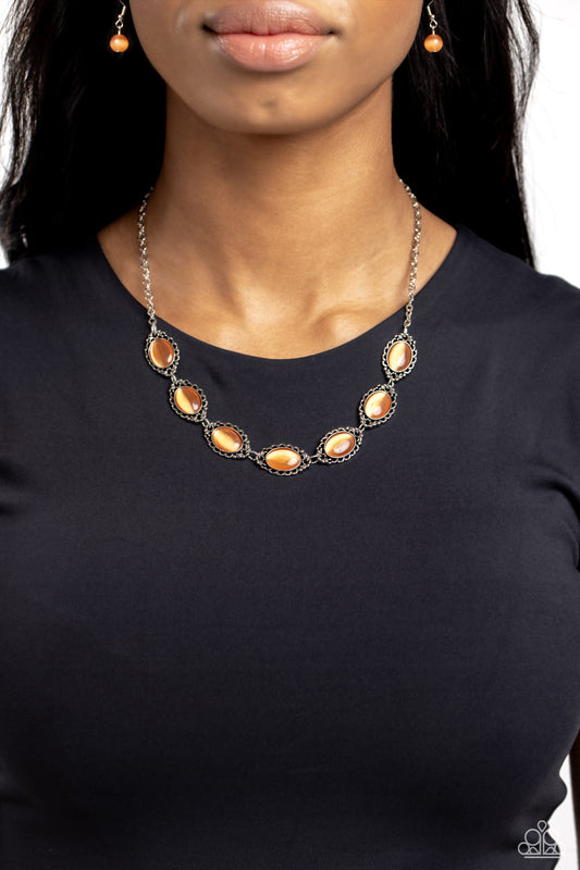 Paparazzi Framed in France - Orange Necklace P2RE-OGXX-153XX