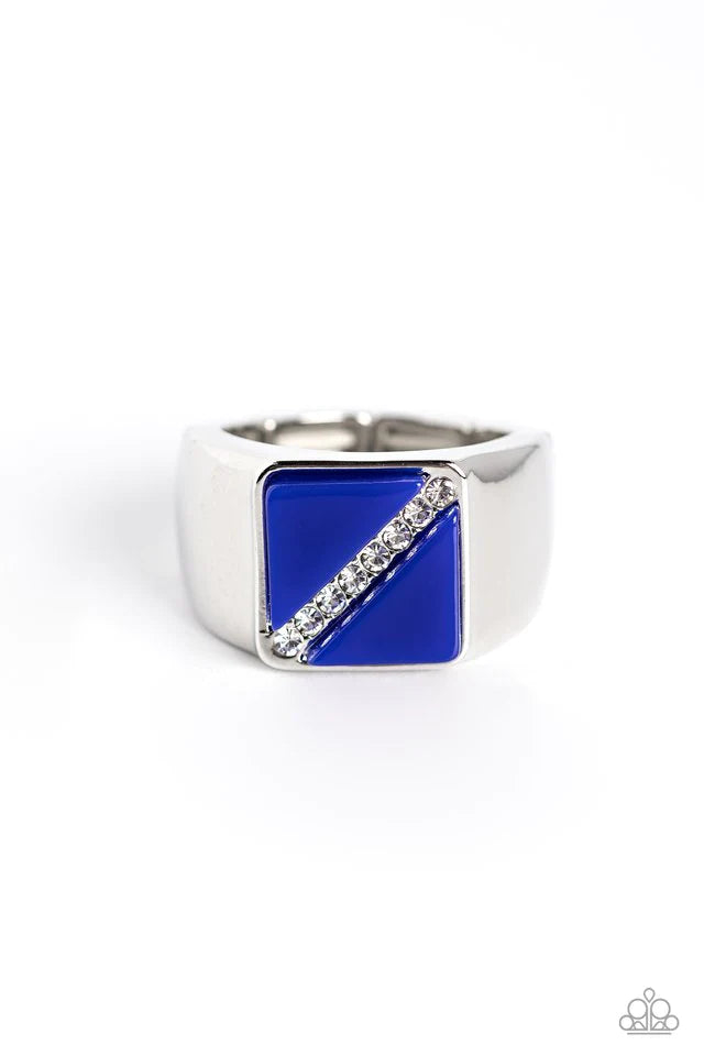 Paparazzi Ring ~ Diagonally Dominant - Blue