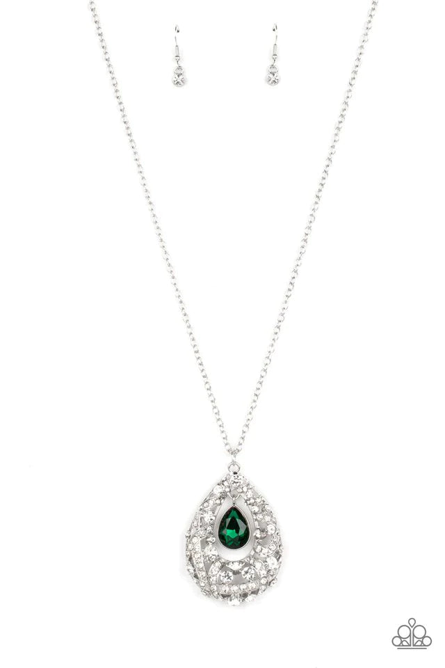 Paparazzi Necklace ~ Glitz and GLOW - Green