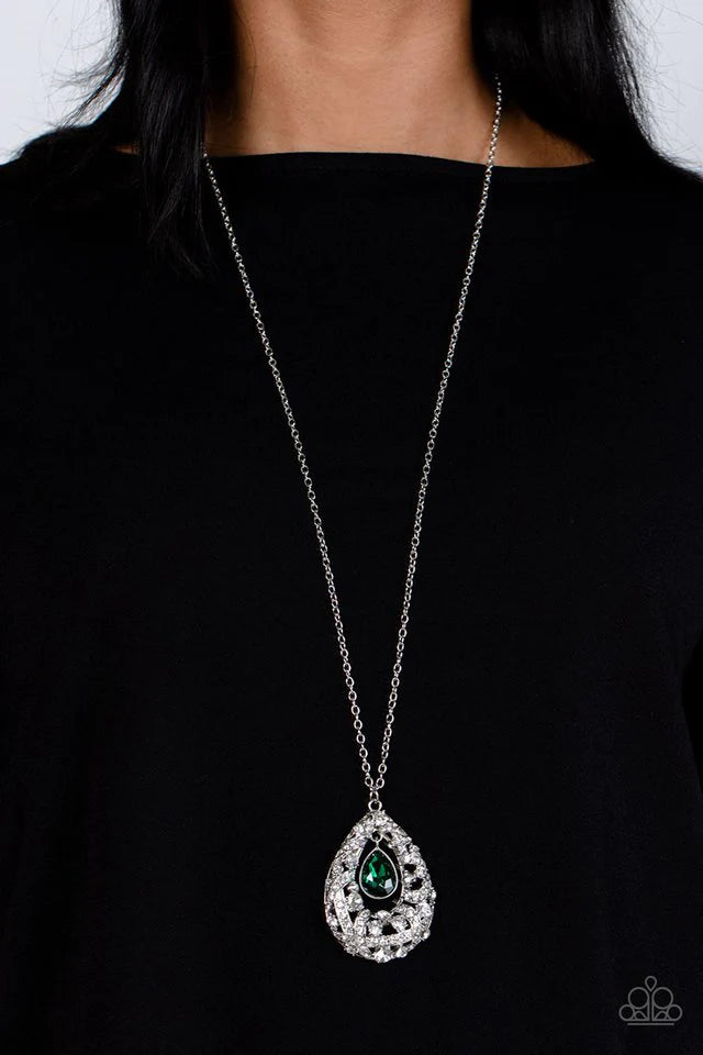 Paparazzi Necklace ~ Glitz and GLOW - Green