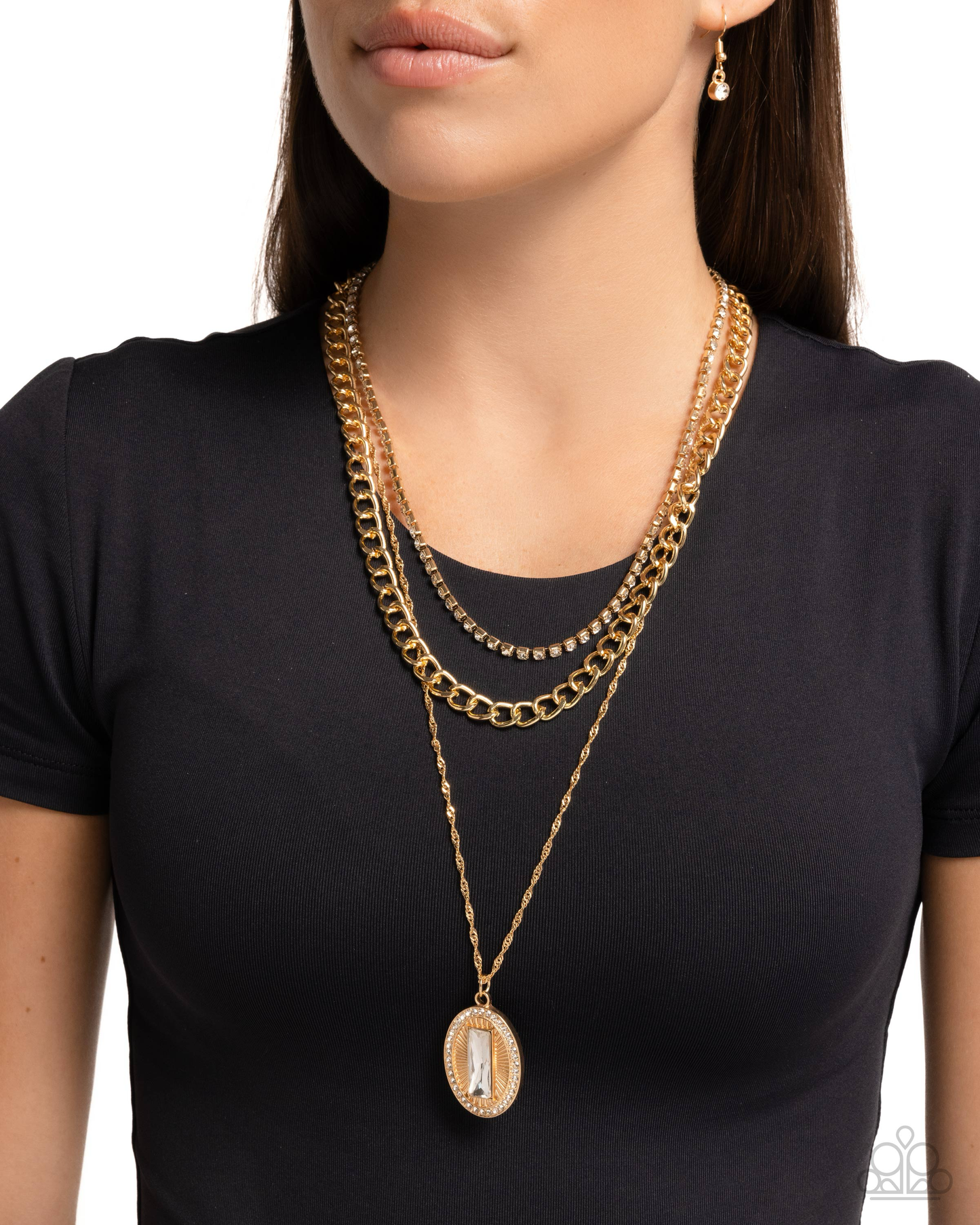 Paparazzi Edgy Empire - Gold Necklace P2ST-GDXX-183XX