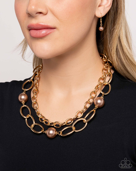 Paparazzi Top of My List - Brown Necklace P2RE-BNXX-366XX