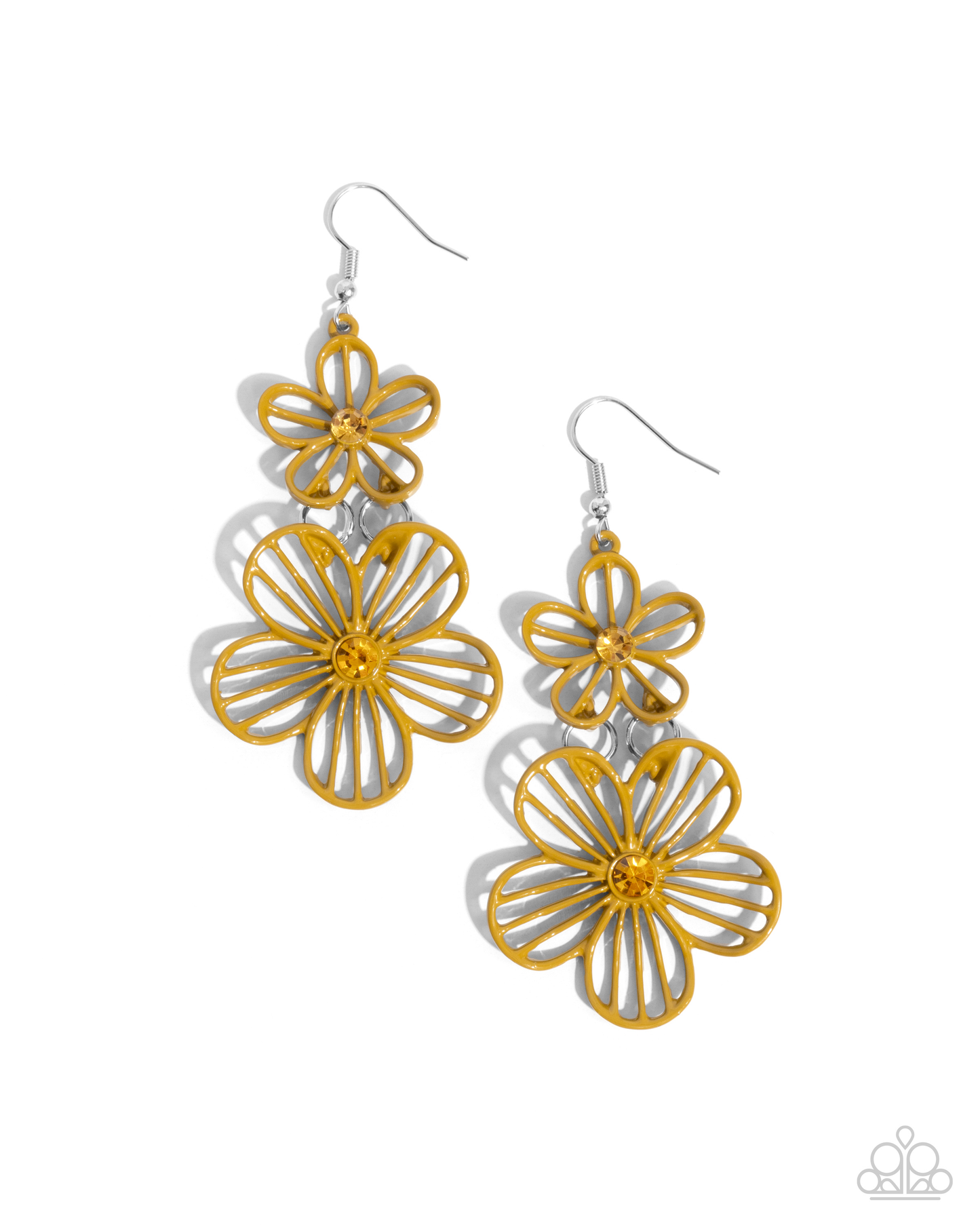 Paparazzi Textured Tiers - Yellow Earring  P5WH-YWXX-195XX