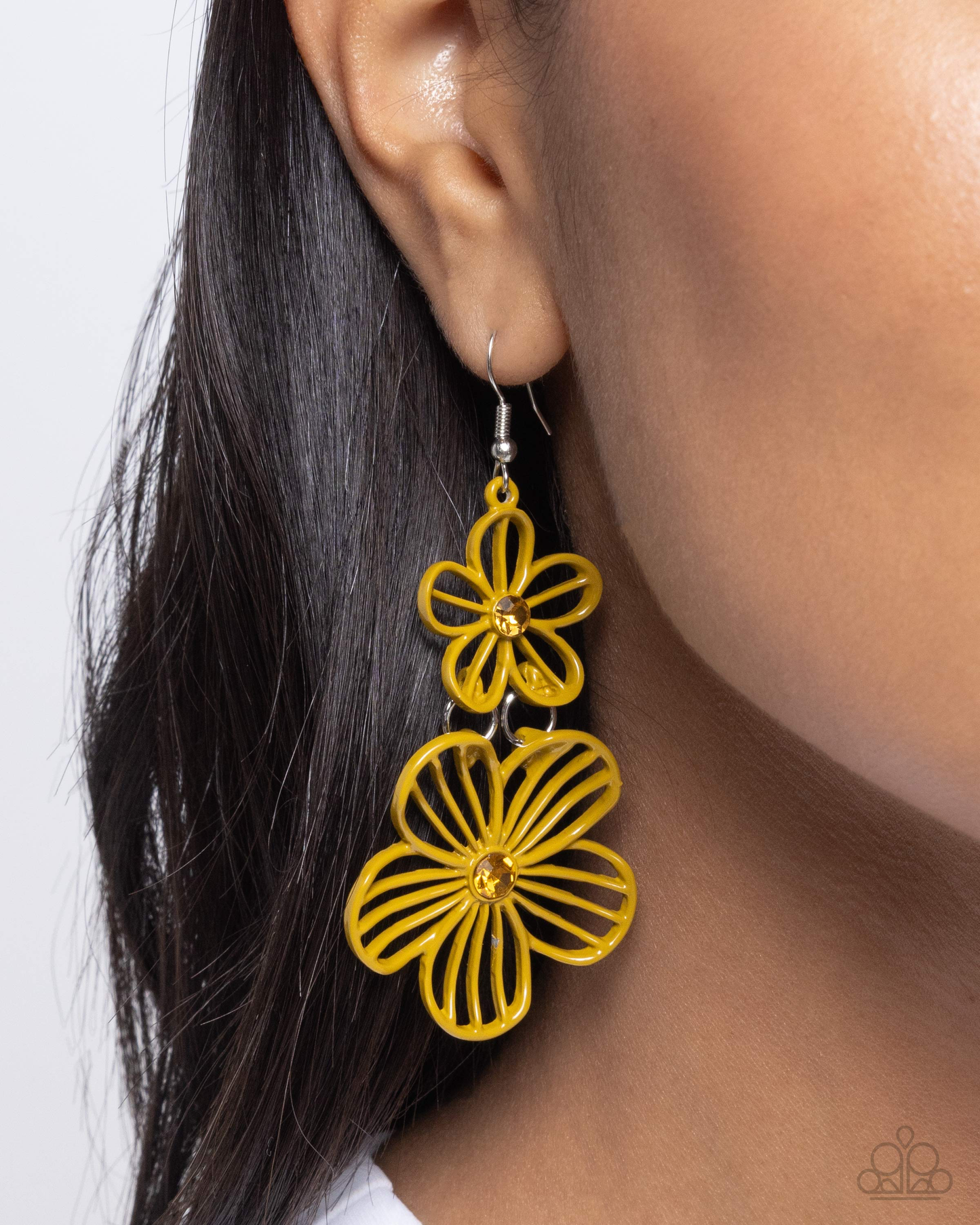 Paparazzi Textured Tiers - Yellow Earring  P5WH-YWXX-195XX