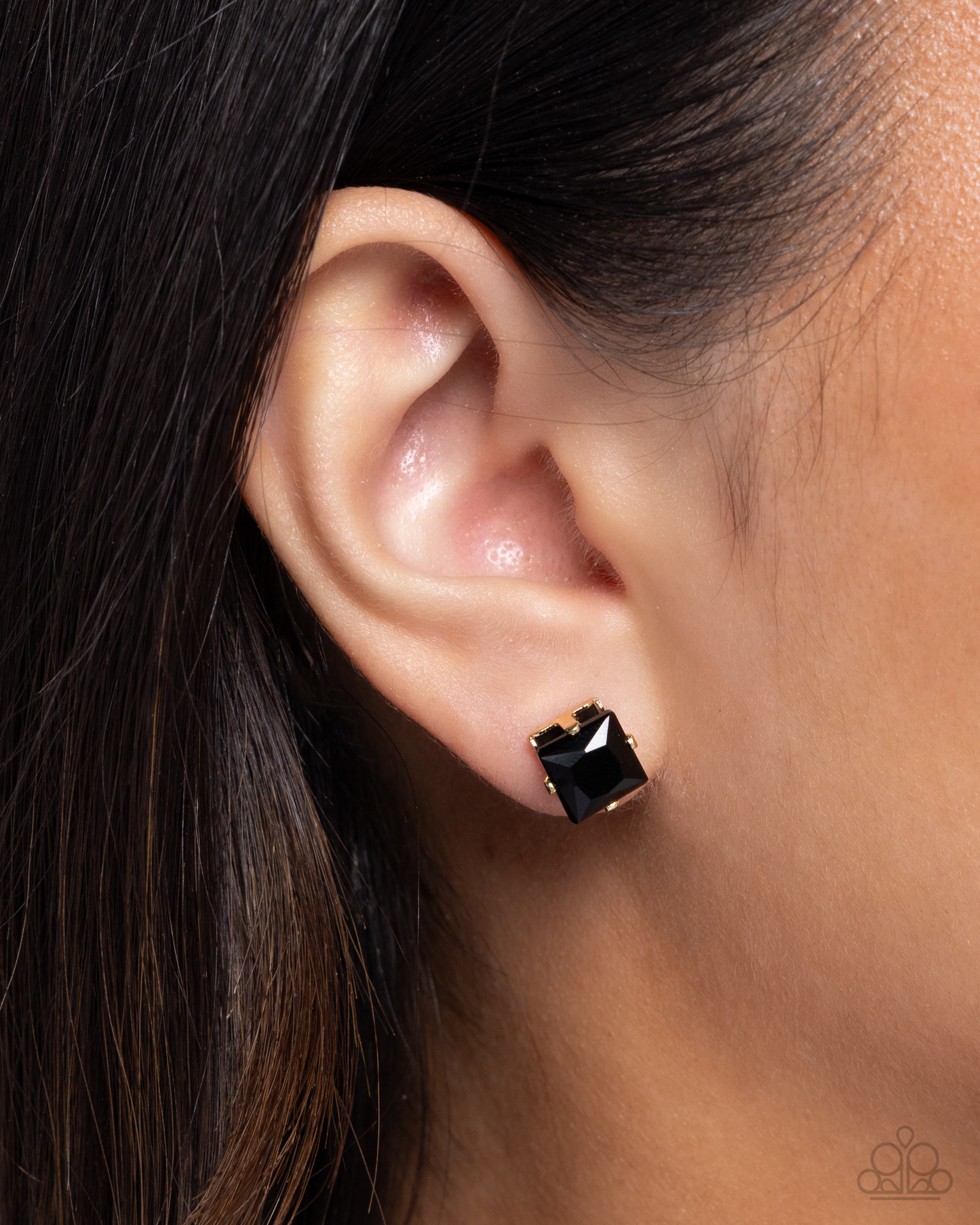 Paparazzi Squared Soprano - Black Post Earring P5PO-BKXX-266XX