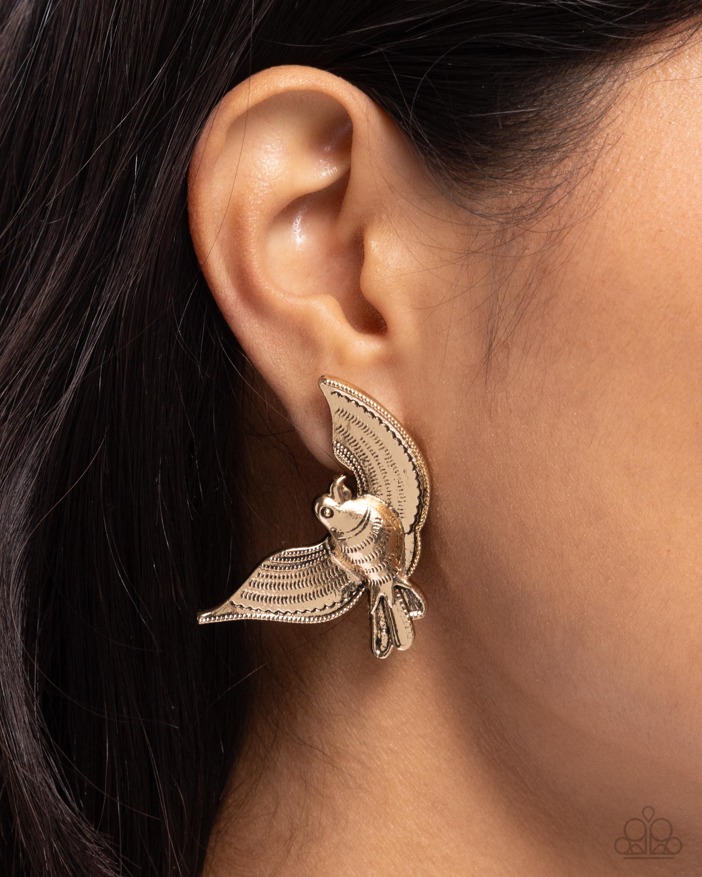 Paparazzi Bird of PLAY - Gold Post Earring   P5PO-GDXX-325XX