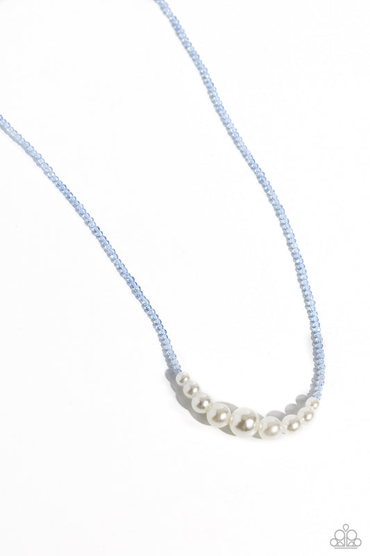 Paparazzi White Collar Whimsy - Blue Necklace P2DA-BLXX-196XX